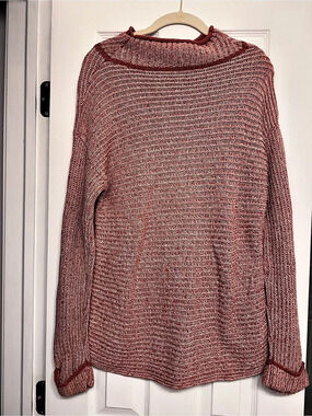Funnel Neck Sweater pinkish color